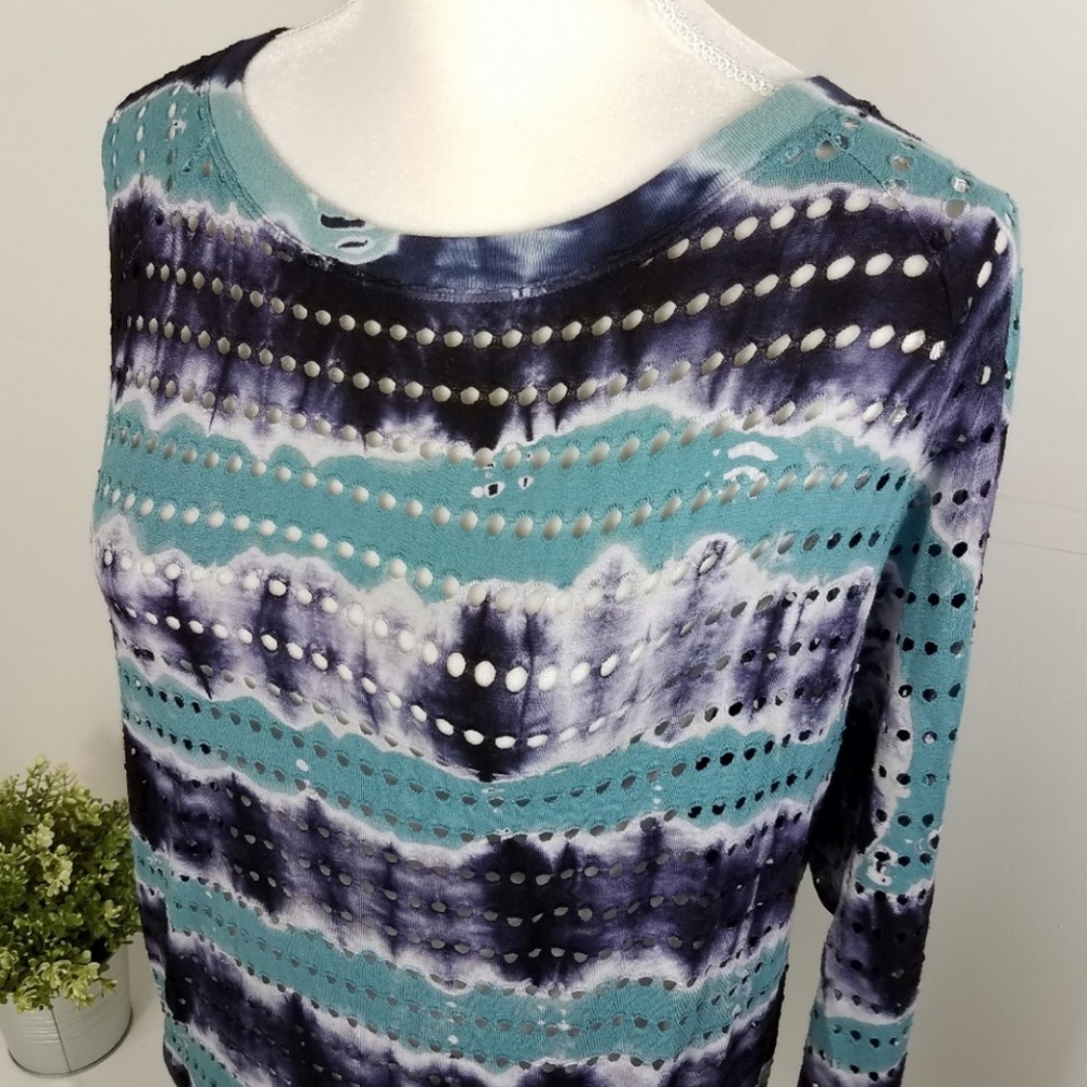 Hard Tail Holey Jersey Tie Dye Long Sleeve Top - Picture 2 of 5